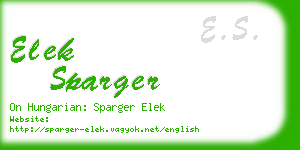 elek sparger business card